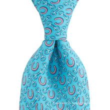 Horseshoe Motif Custom Print Men Perfect Nudo Private Label Silk Ties